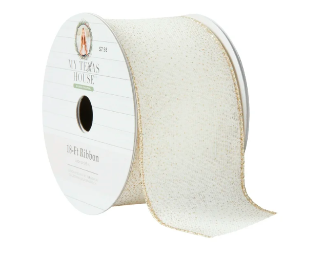 My Texas House Off White Shimmer Ribbon, 18' - Amado Deals - wholesale and distributors with free shipping in United States My Texas House Off White Shimmer Ribbon, 18' - Amado Deals - wholesale and distributors with free shipping in United States